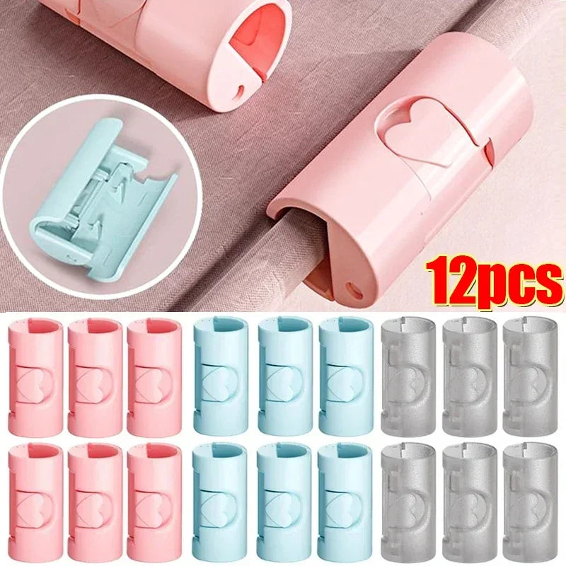 1/12Pcs Bedsheet Clips Plastic Non-Slip Clamp Quilt Bed Cover Holder Curtain Blanket Buckles Clothes Pegs Fasteners Fixer Device